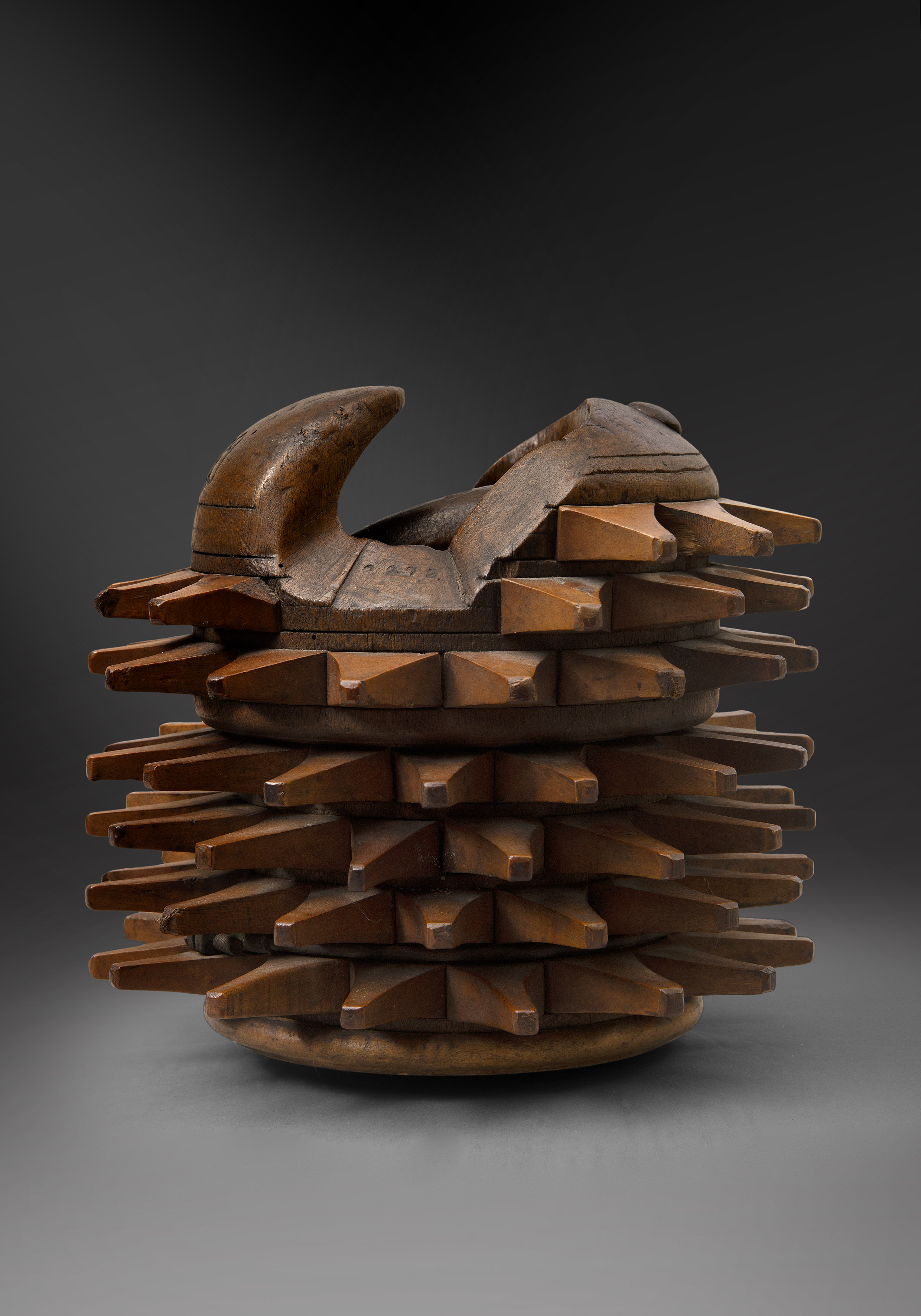 A Rare Example of a Carved Walnut ‘Bracciale’ used for ‘Pallone Col Bracciale’